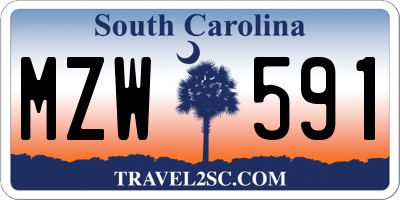 SC license plate MZW591