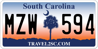 SC license plate MZW594