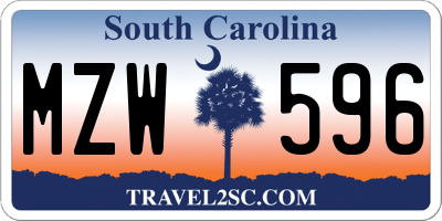 SC license plate MZW596