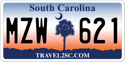 SC license plate MZW621