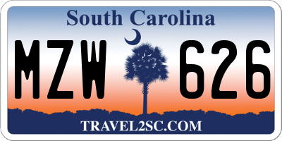 SC license plate MZW626