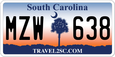 SC license plate MZW638