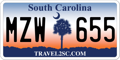 SC license plate MZW655