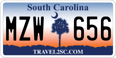 SC license plate MZW656