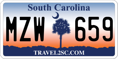 SC license plate MZW659
