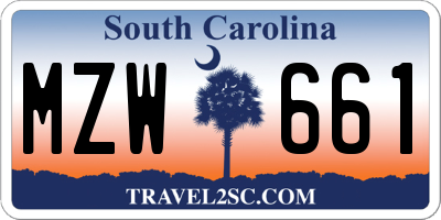 SC license plate MZW661