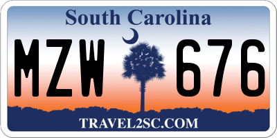 SC license plate MZW676