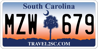 SC license plate MZW679