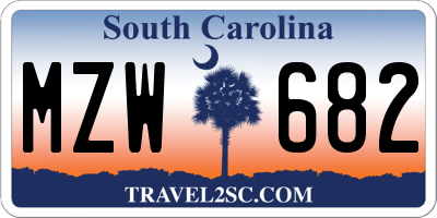 SC license plate MZW682