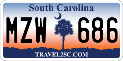 SC license plate MZW686