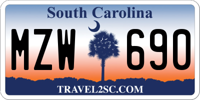 SC license plate MZW690
