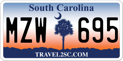 SC license plate MZW695