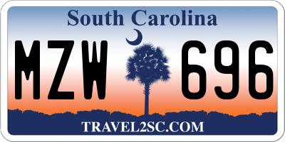 SC license plate MZW696