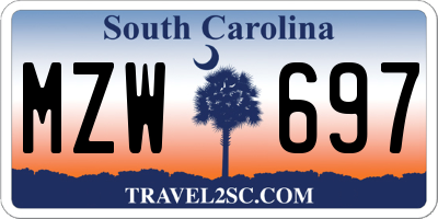 SC license plate MZW697