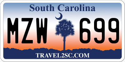SC license plate MZW699