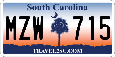 SC license plate MZW715