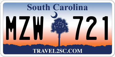 SC license plate MZW721