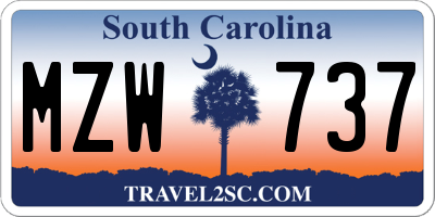 SC license plate MZW737