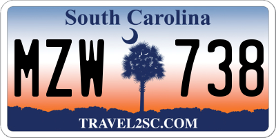 SC license plate MZW738