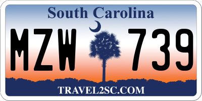 SC license plate MZW739
