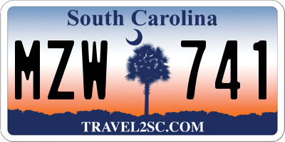 SC license plate MZW741