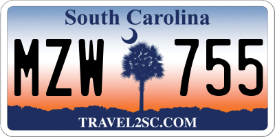SC license plate MZW755