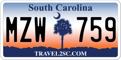 SC license plate MZW759