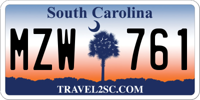 SC license plate MZW761
