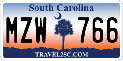 SC license plate MZW766