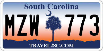 SC license plate MZW773