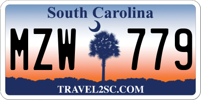 SC license plate MZW779