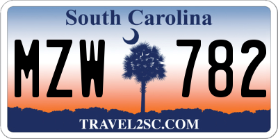 SC license plate MZW782