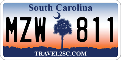 SC license plate MZW811