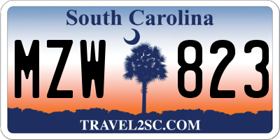 SC license plate MZW823