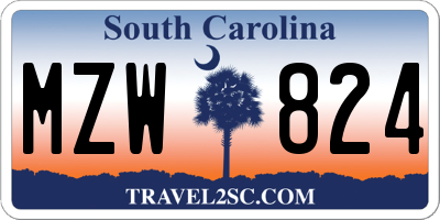 SC license plate MZW824