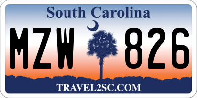 SC license plate MZW826