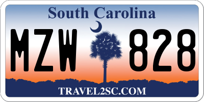 SC license plate MZW828