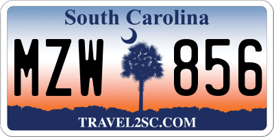 SC license plate MZW856