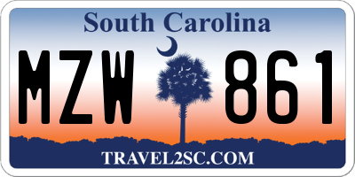 SC license plate MZW861