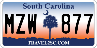 SC license plate MZW877