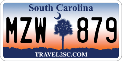 SC license plate MZW879