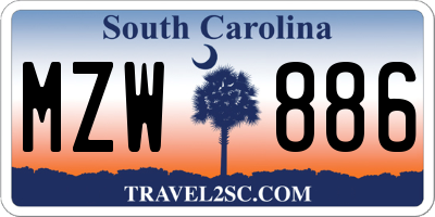 SC license plate MZW886