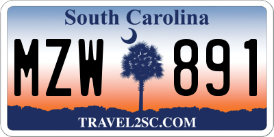 SC license plate MZW891