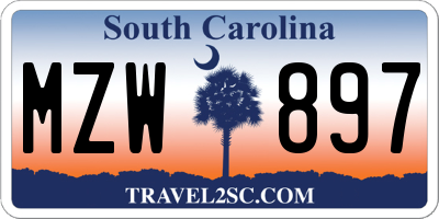SC license plate MZW897