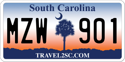 SC license plate MZW901