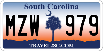 SC license plate MZW979