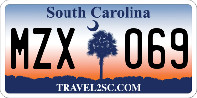 SC license plate MZX069