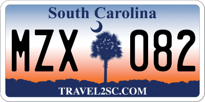SC license plate MZX082