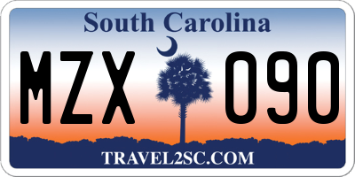 SC license plate MZX090