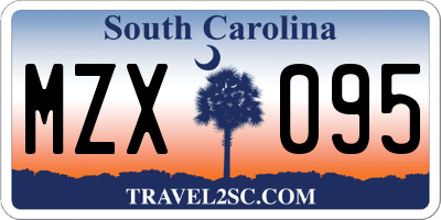 SC license plate MZX095